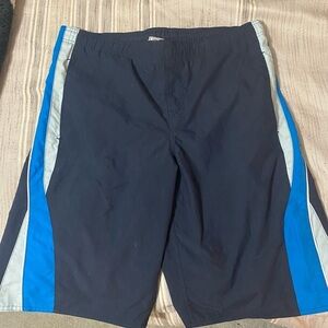 Old Navy Swim Trunks Board Shorts, Navy Blue w/ Side Stripes